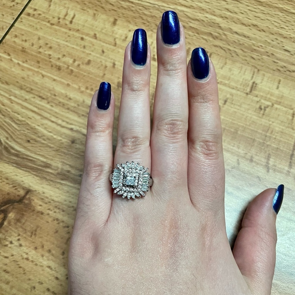 Silver Cluster Statement Ring - Picture 16 of 17